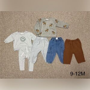 Kids Cozy Animal Print and Smiley Face Matching Set